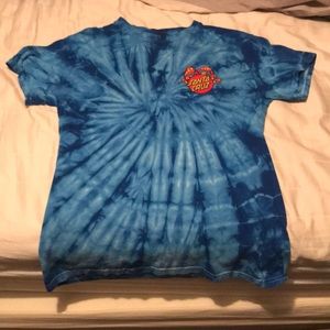 Blue tie dye Santa Cruz tee